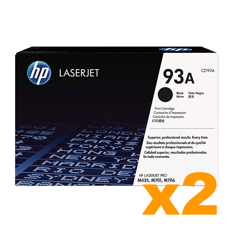 2 x Genuine HP 93A Black CZ192A Toner Cartridge