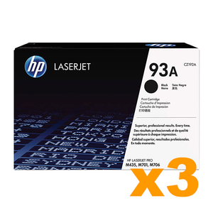 3 x Genuine HP 93A Black CZ192A Toner Cartridge