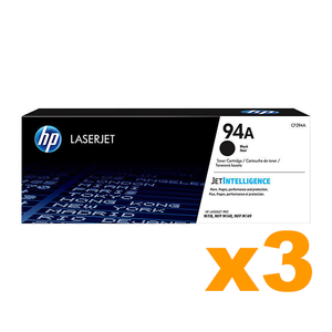 3 x Genuine HP CF294A 94A Black Toner Cartridges