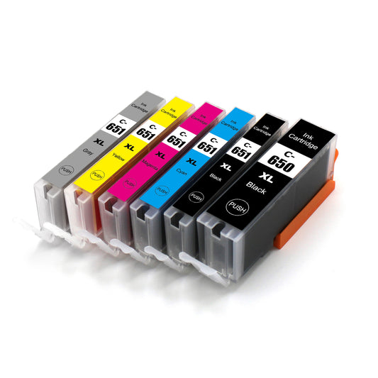 Any 6 Compatible Canon PGI650XLBK CLI651XLBK/C/M/Y/GY Ink Cartri