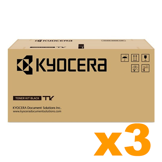 3 x Geunine Kyocera TK1254 Black Toner Cartridges