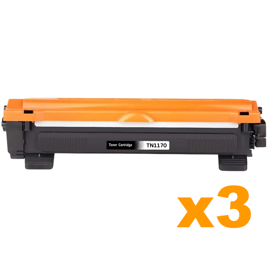 3 x Compatible  Brother TN1170 Black Toner Cartridge