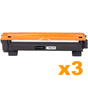3 x Compatible  Brother TN1170 Black Toner Cartridge