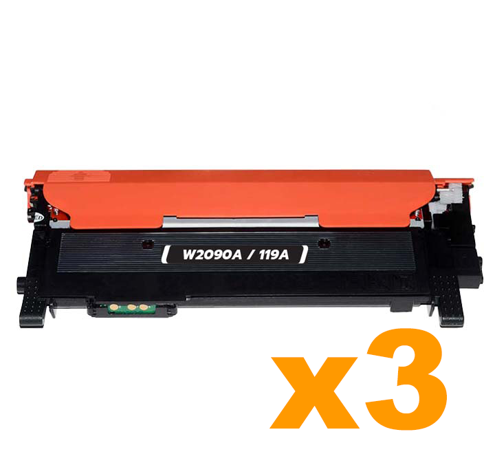 3 x Compatible HP W2090A (119A) Black Toner Cartridge