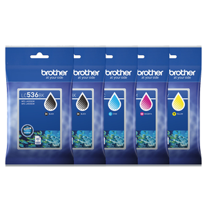 2 Black + 1 x C/M/Y Genuine Brother LC536 Ink Cartridges