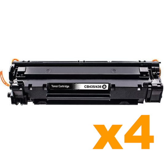 4 x Compatible HP 35A Black CB435A Black Toner Cartridges