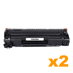 2 x Compatible HP 36A (CB436A) Black Toner Cartridge