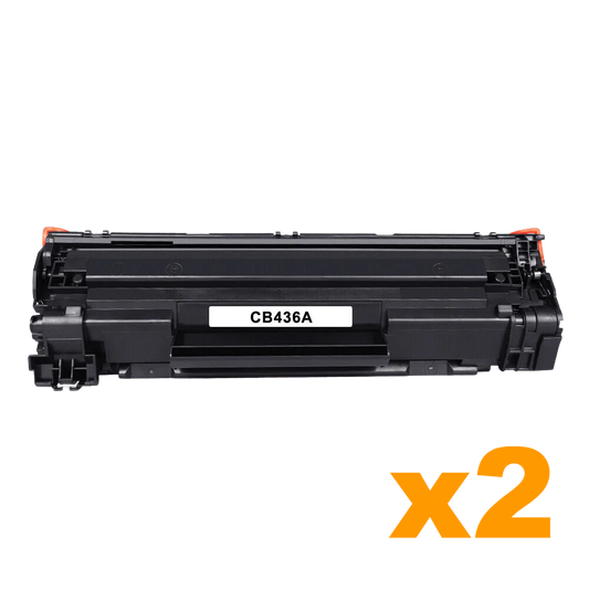 2 x Compatible HP 36A (CB436A) Black Toner Cartridge