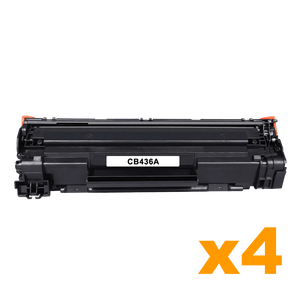 4 x Compatible HP 36A (CB436A) Black Toner Cartridge