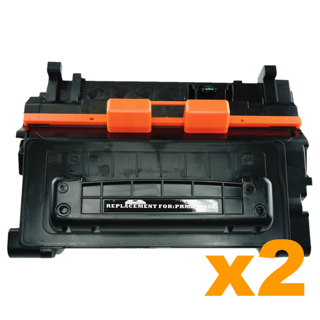 2 x Compatible HP 90A (CE390A) Black Toner Cartridge