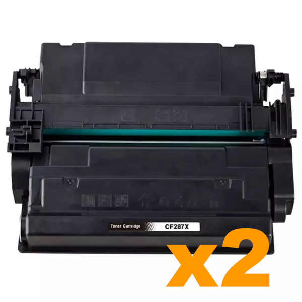 2 x Compatible HP CF287X 87X Black Toner Cartridge