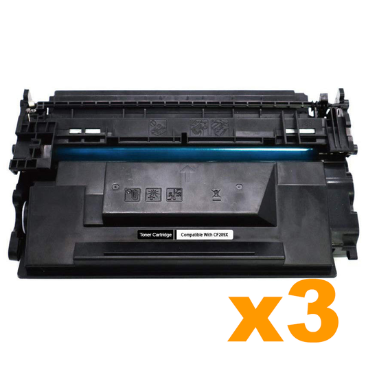 3 x Compatible HP CF289X 89X High Yield Black Toner Cartridge