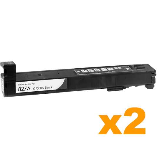 2 x Compatible HP 827A Black CF300A Toner Cartridges