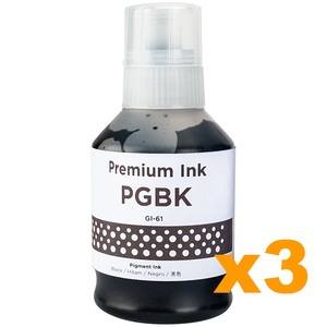3 x Compatible Canon GI61PGBK Black Ink Bottles