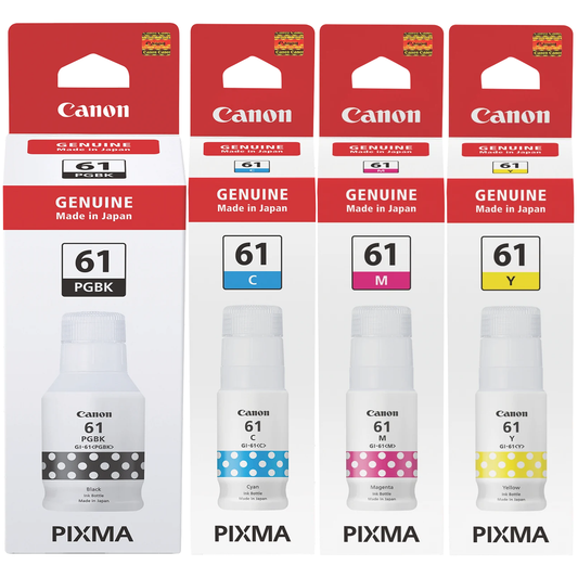 A Set Genuine Canon GI61 B/C/M/Y Ink Bottles