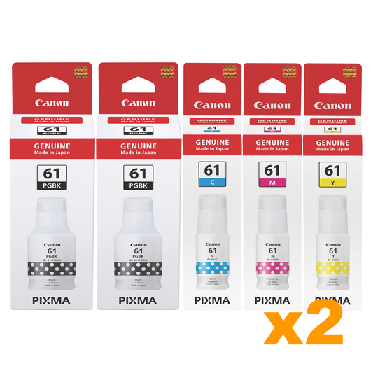 10 x Genuine Canon GI61 4xB 2x CMY Ink Bottles