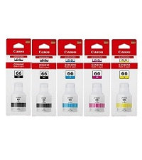 2 x Genuine Canon GI66B + 1 x GI66C/M/Y Ink Bottles