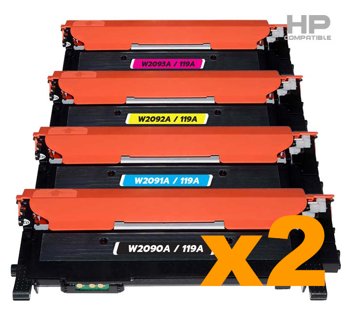 2 Sets Compatible HP W2090A-W2093A (119A) Toner Cartridges B/C/M