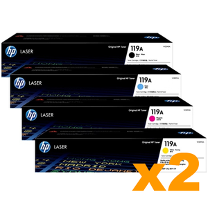 2 Sets Genuine HP W2090A-W2093A (119A) Toner Cartridges B/C/M/Y