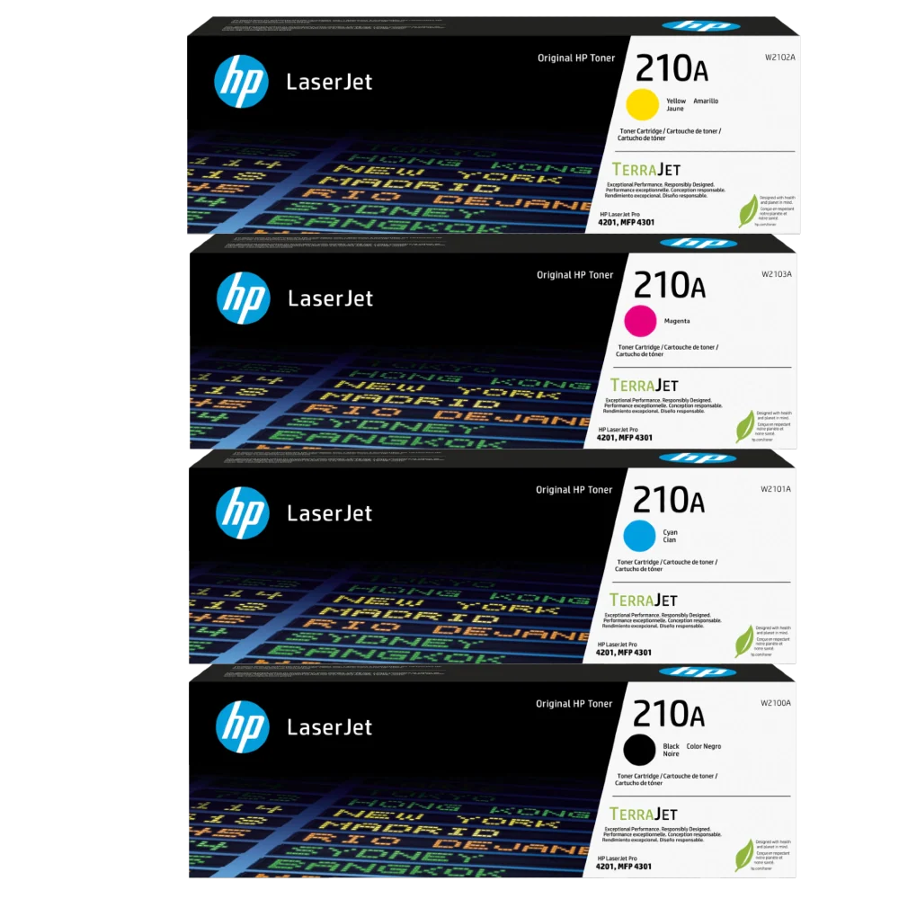 A Set Genuine HP 210A Toner Cartridges B/C/M/Y