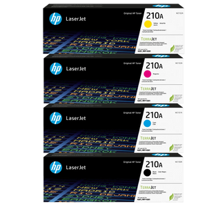 A Set Genuine HP 210A Toner Cartridges B/C/M/Y