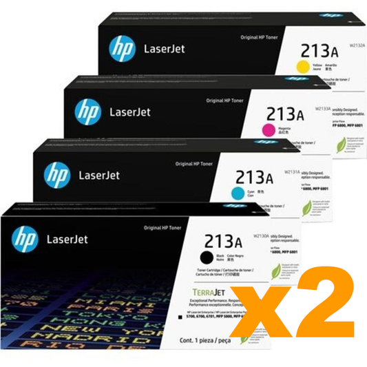 2 Sets Genuine HP 213A Toner Cartridges BCMY