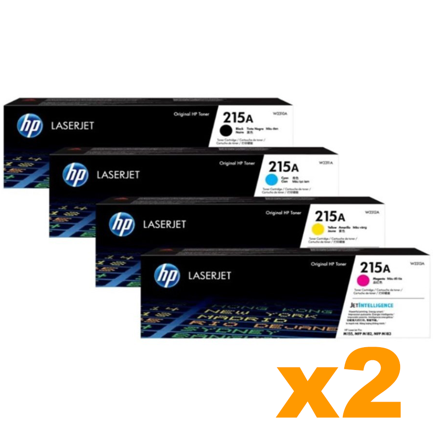 2 Sets Genuine HP 215A Toner Cartridges B/C/M/Y