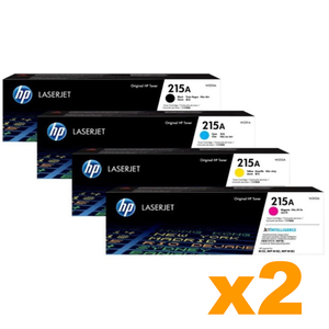 2 Sets Genuine HP 215A Toner Cartridges B/C/M/Y