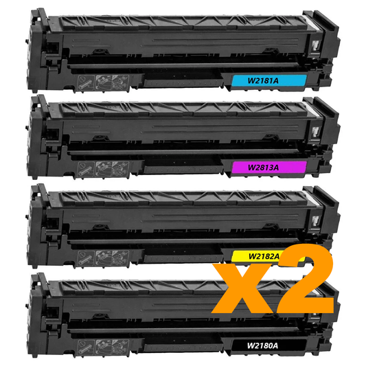 2 Sets Compatible HP 218A Toner Cartridges BCMY