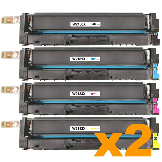 2 Sets Compatible HP 218X Toner Cartridges BCMY