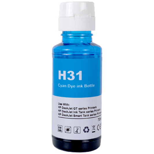 Compatible HP 31 (1VU26AA) Cyan Ink Bottle