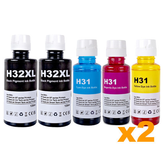 10 x Compatible HP 32XL 31 B/C/M/Y Ink Bottles (4B,2C,2M,2Y)