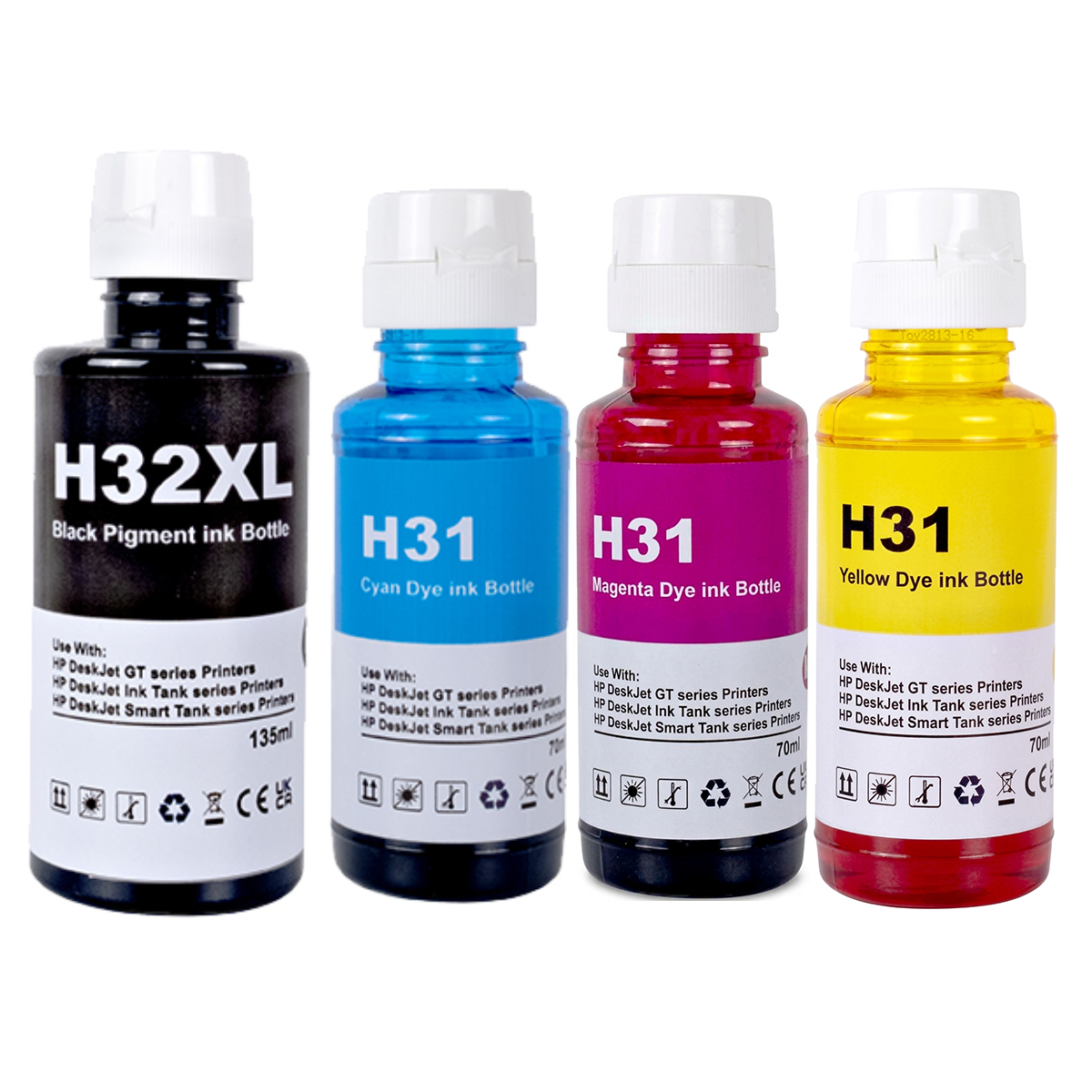 A Set Compatible HP 32XL 31 B/C/M/Y Ink Bottles