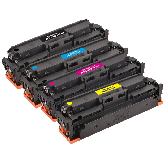 A Set Compatible HP 416X High Yield Toner Cartridges B/C/M/Y