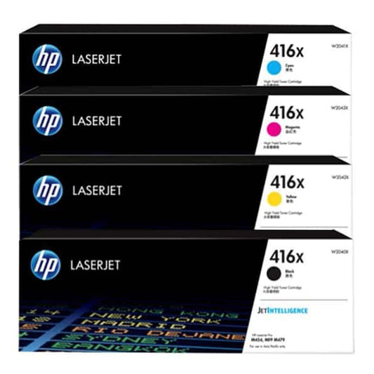 A Set Genuine HP 416X High Yield Toner Cartridges B/C/M/Y