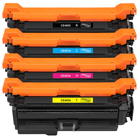 A Set Compatible HP 507X Black CE400X 507A CE401A-3A Toner Cartridges