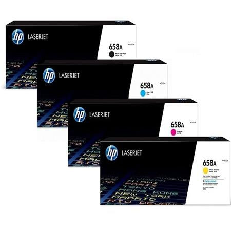 A Set Genuine HP 658A Toner Cartridges BCMY