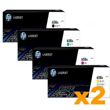 2 Sets Genuine HP 658A Toner Cartridges BCMY