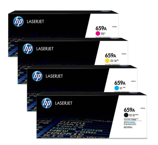 A Set Genuine HP W2010A-W2013A (659A) Toner Cartridges B/C/M/Y