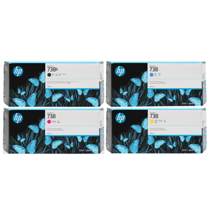 A Set Genuine HP 738 BCMY Ink Cartridges 300ml