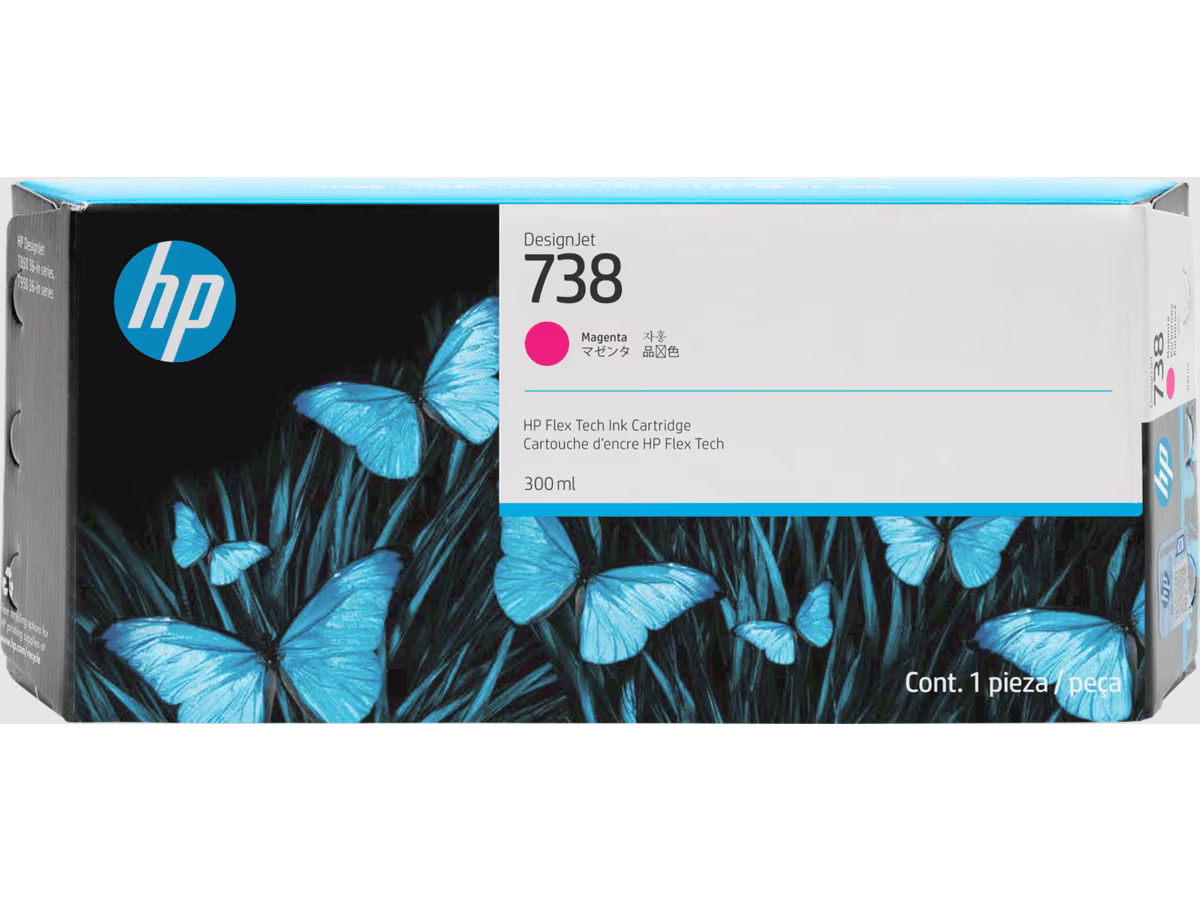 Genuine HP 738 Magenta Ink Cartridge 300ml 676M7A