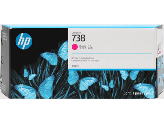 Genuine HP 738 Magenta Ink Cartridge 300ml 676M7A