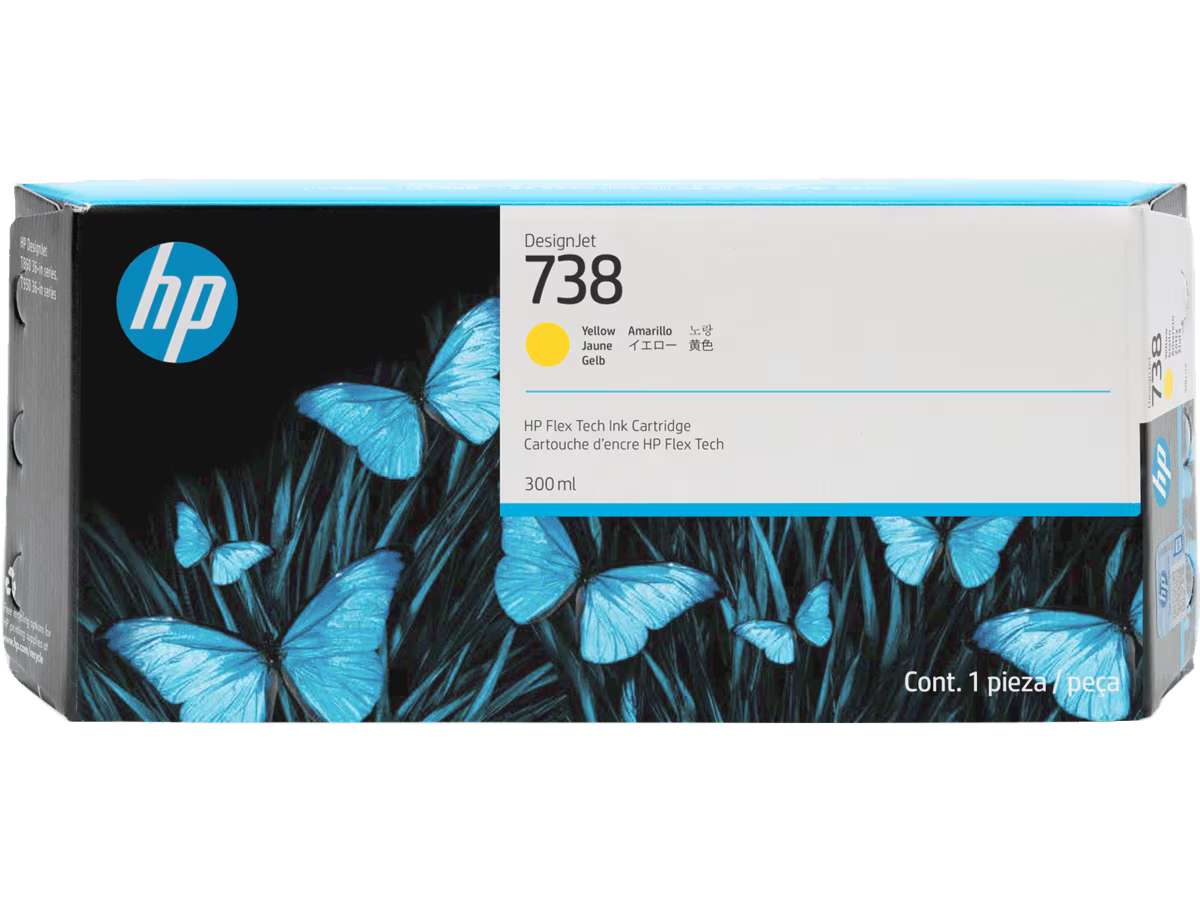 Genuine HP 738 Yellow Ink Cartridge 300ml 676M8A