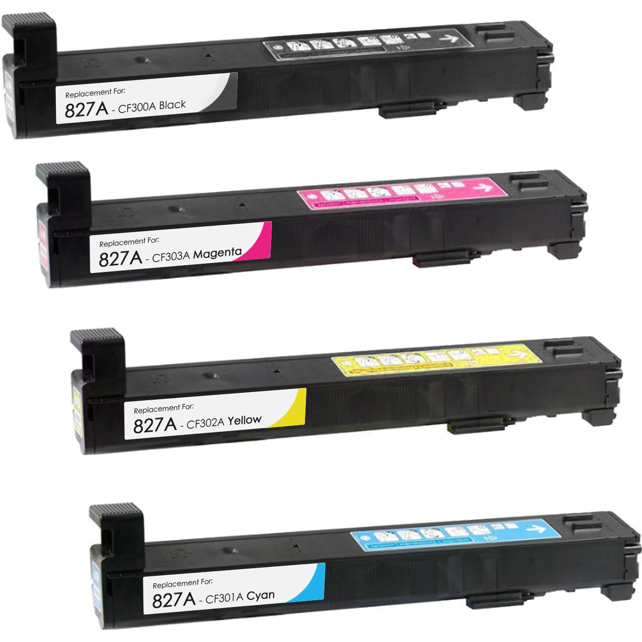 A Set Compatible HP 827A Toner Cartridges BCMY