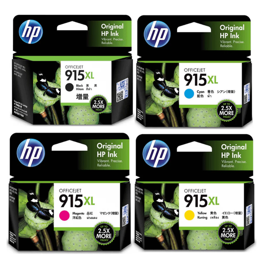 A Set Genuine HP 915XL B/C/M/Y Ink Cartridges