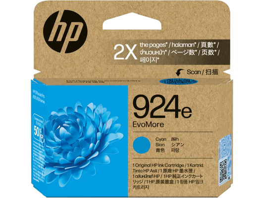Genuine HP 924e Cyan Ink Cartridge 4K0U7NA