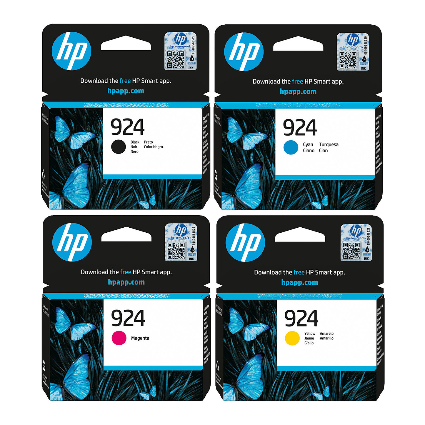 A Set Genuine HP 924 B/C/M/Y Ink Cartridges