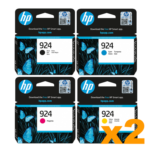 2 Sets Genuine HP 924 B/C/M/Y Ink Cartridges
