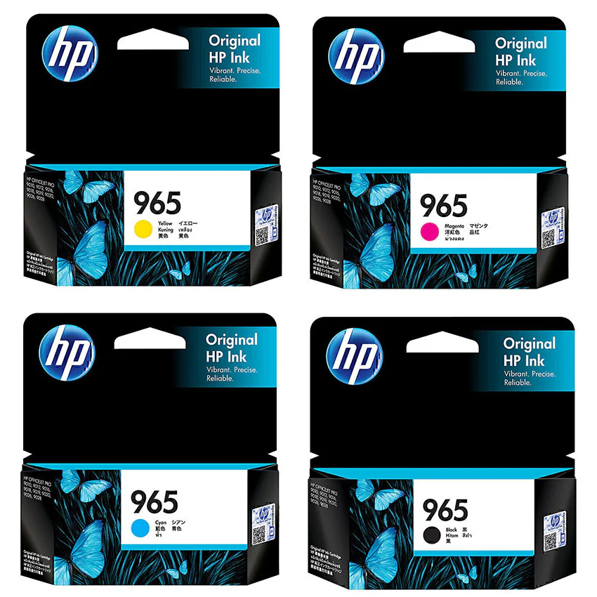 A Set Genuine HP 965 B/C/M/Y Ink Cartridges