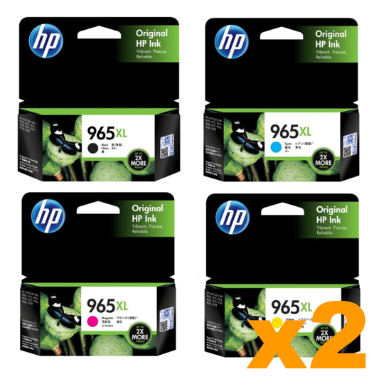 2 Sets Genuine HP 965XL B/C/M/Y Ink Cartridges